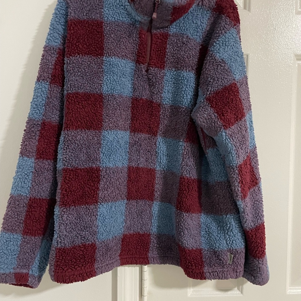 Eddie Bauer Burgundy and Gray Fleece Jacket
